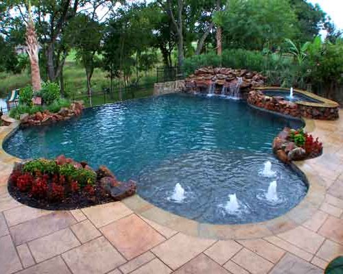 fresh outdoor private swimming pool design idea
